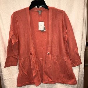 NWT Salmon colored 3/4 sleeve sweater JJill